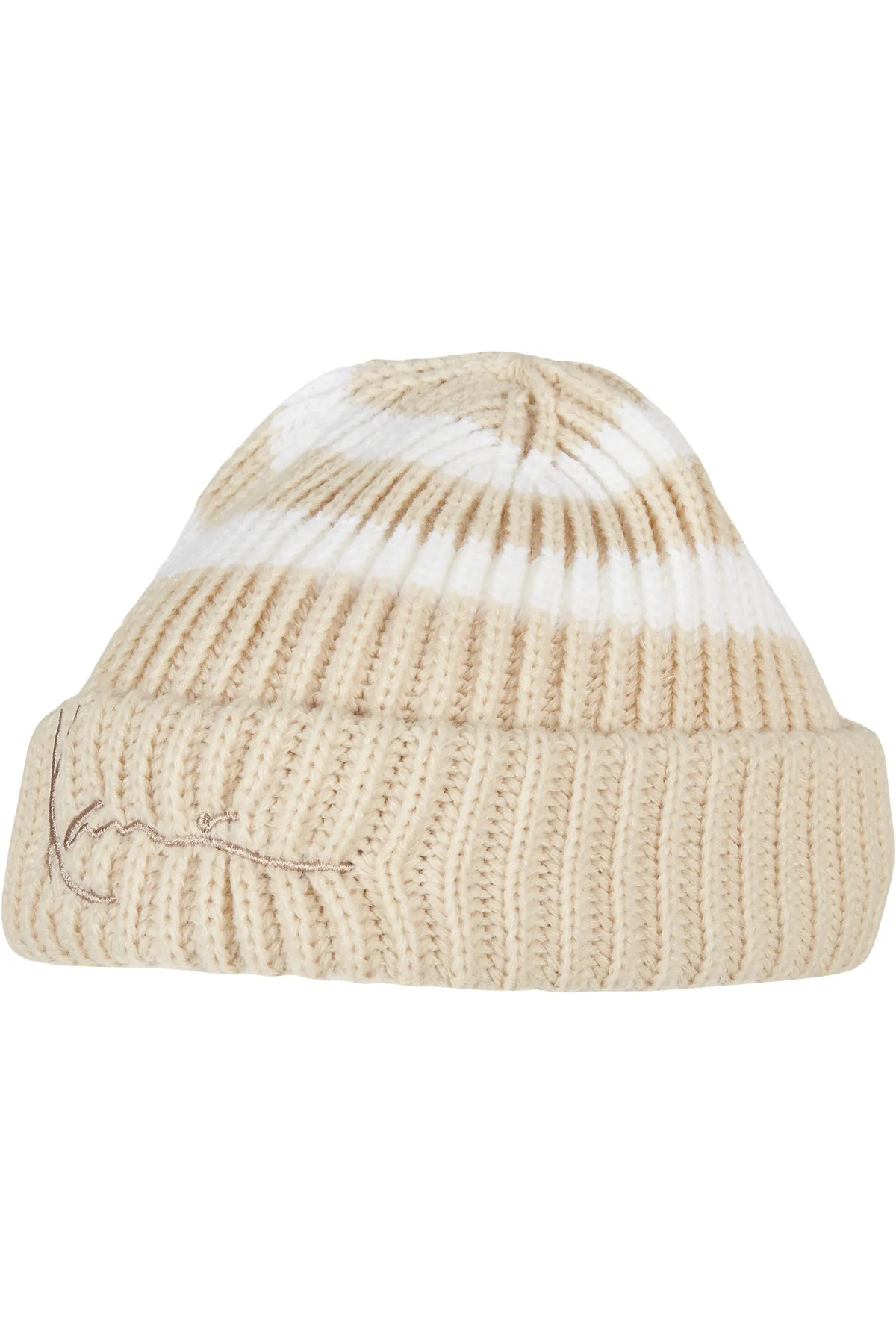 KARL KANI  Accessoires KA214-052-1 Signature Fine Rib Fisherman Beanie creme/weiß