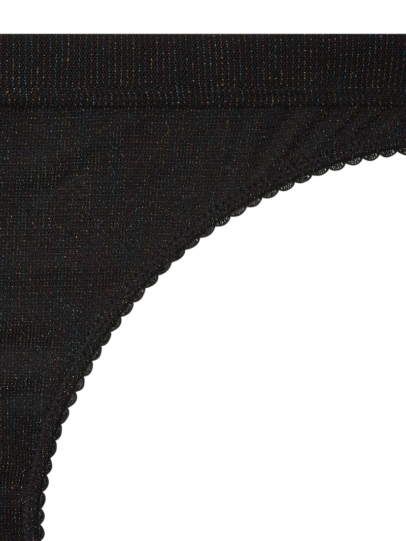 Slip mit Effektgarn in schwarz