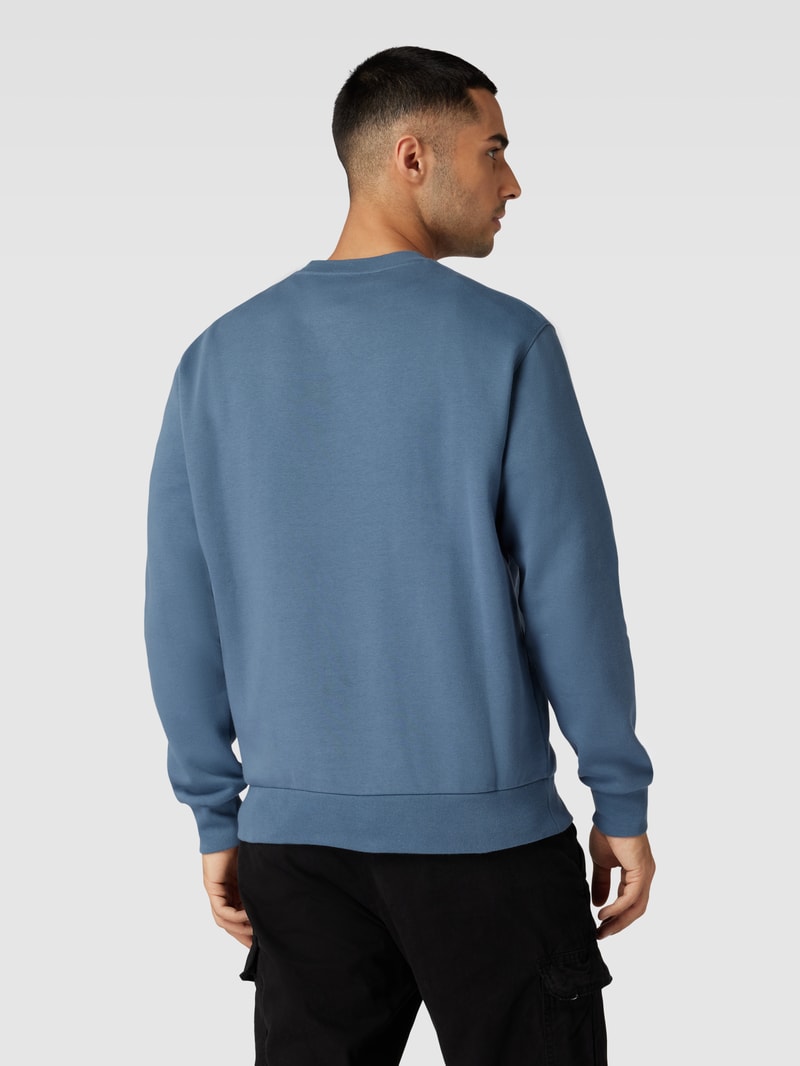 Sweatshirt mit Label-Details Modell 'Rochester' in rauchblau