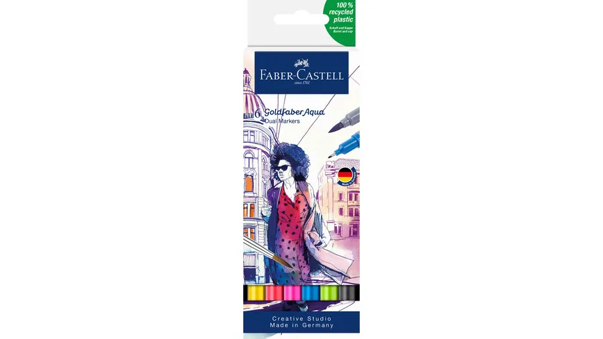 FABER-CASTELL Gofa Aqua Dual Marker 6er Etui