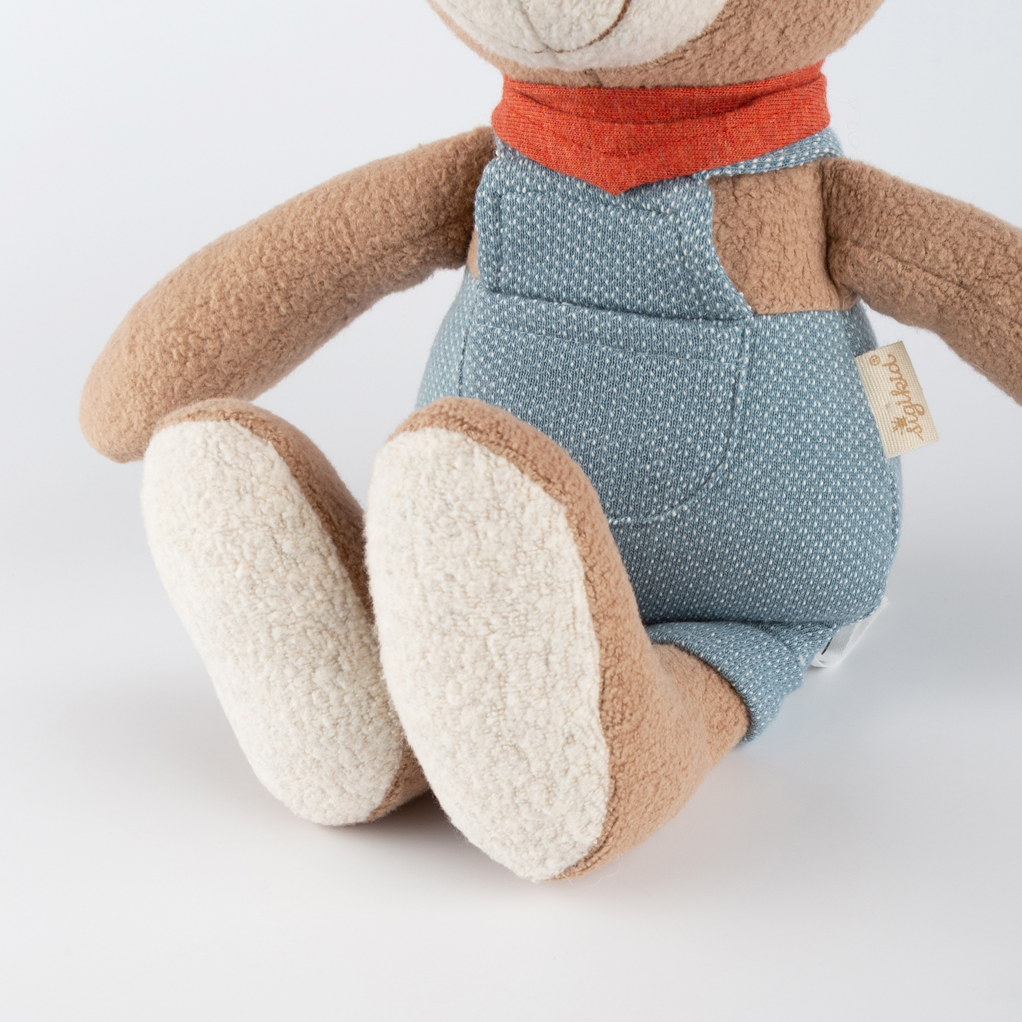 Kuscheltier Hase mit Latzhose, blau