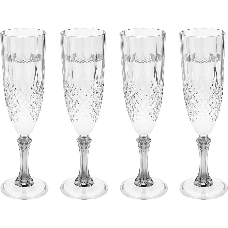 Cuisine Champagneglass 4-pk 22 cl plast kristall klar