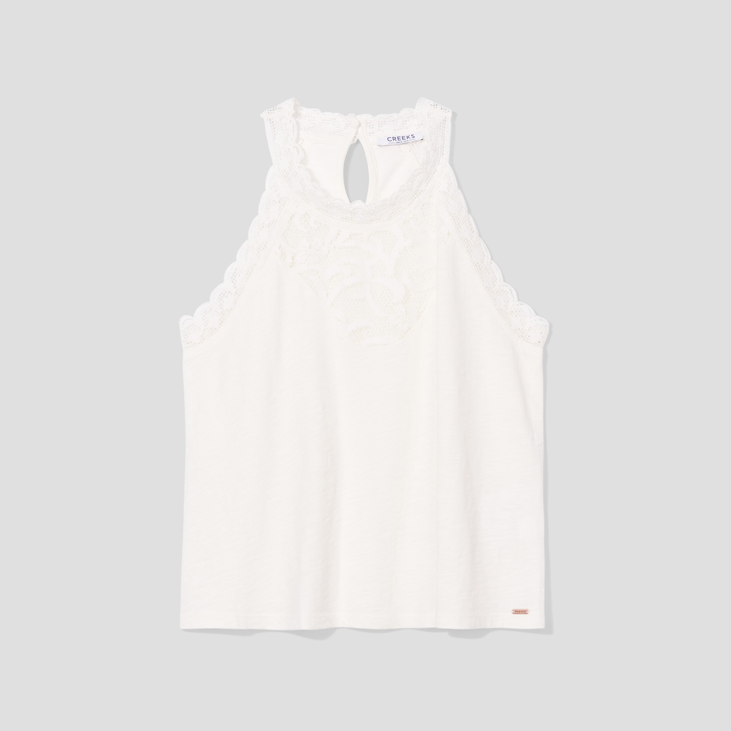 Débardeur à macramé coton Creeks jaune clair femme | La Halle