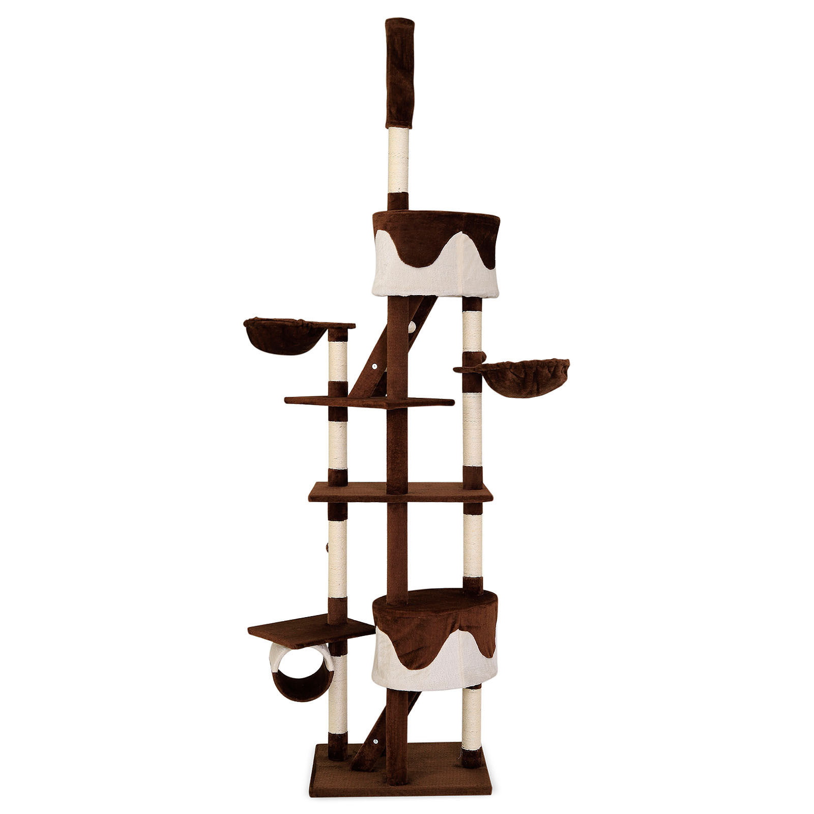 Lionto Kratzbäume Lionto Kratzbaum XXL, Höhenverstellbar (230 - 250 cm) braun/ beige