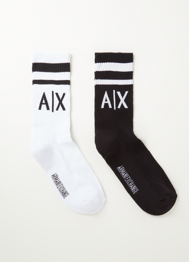 Șosete cu logo-ul Armani Exchange imprimat, vândute în pachet de 2.