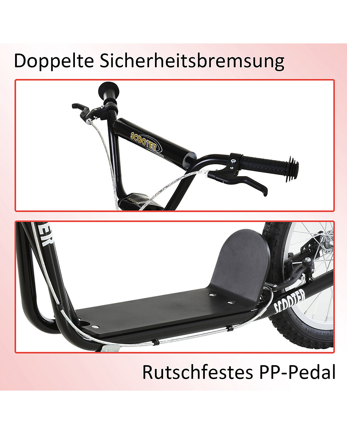 Kinderscooter mit Handbremse