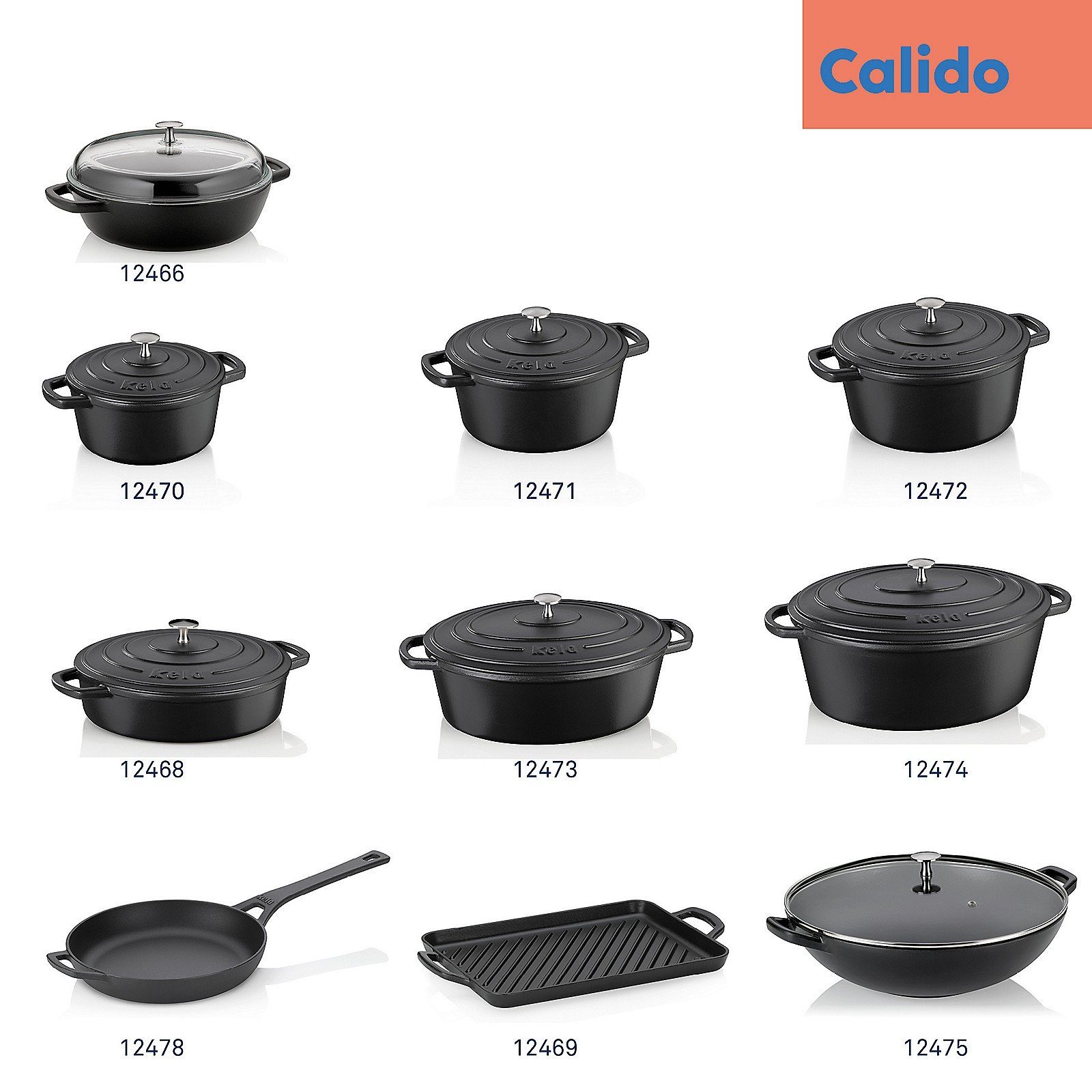 kela Bräter Calido, Gusseisen, emailliert, gute Wärmespeicherung, Induktion, Allherdboden, bis 300°C