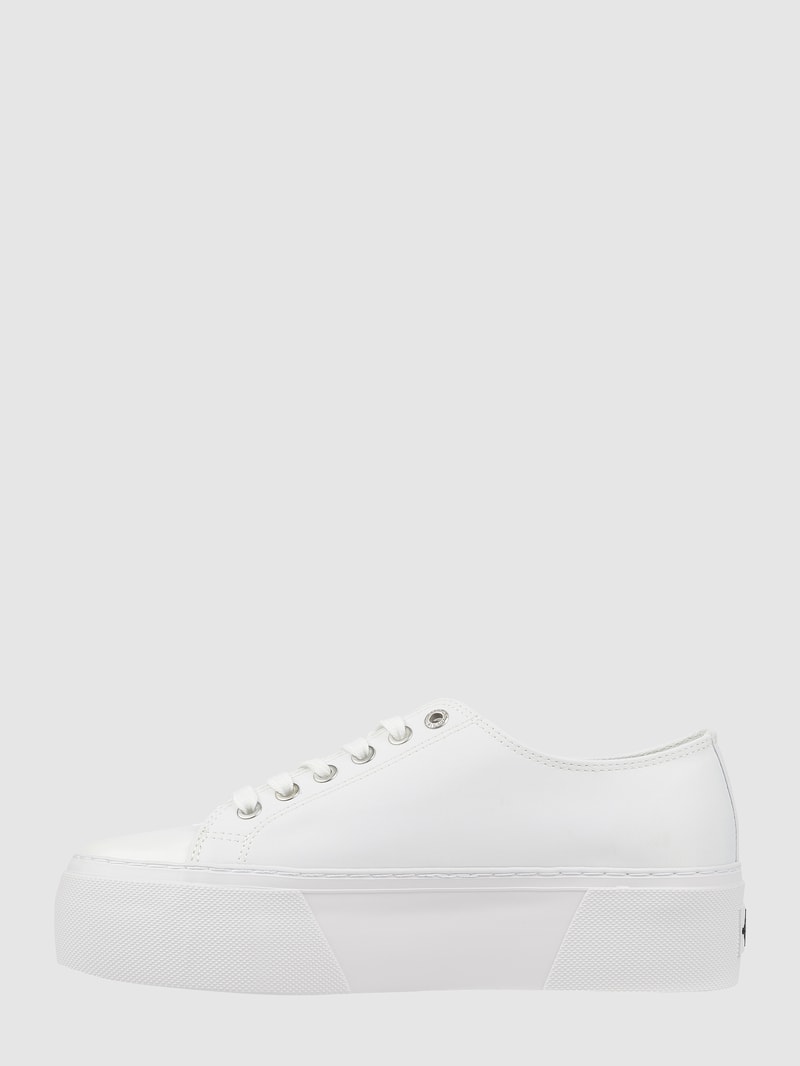 Plateau-Sneaker aus Textil in weiss