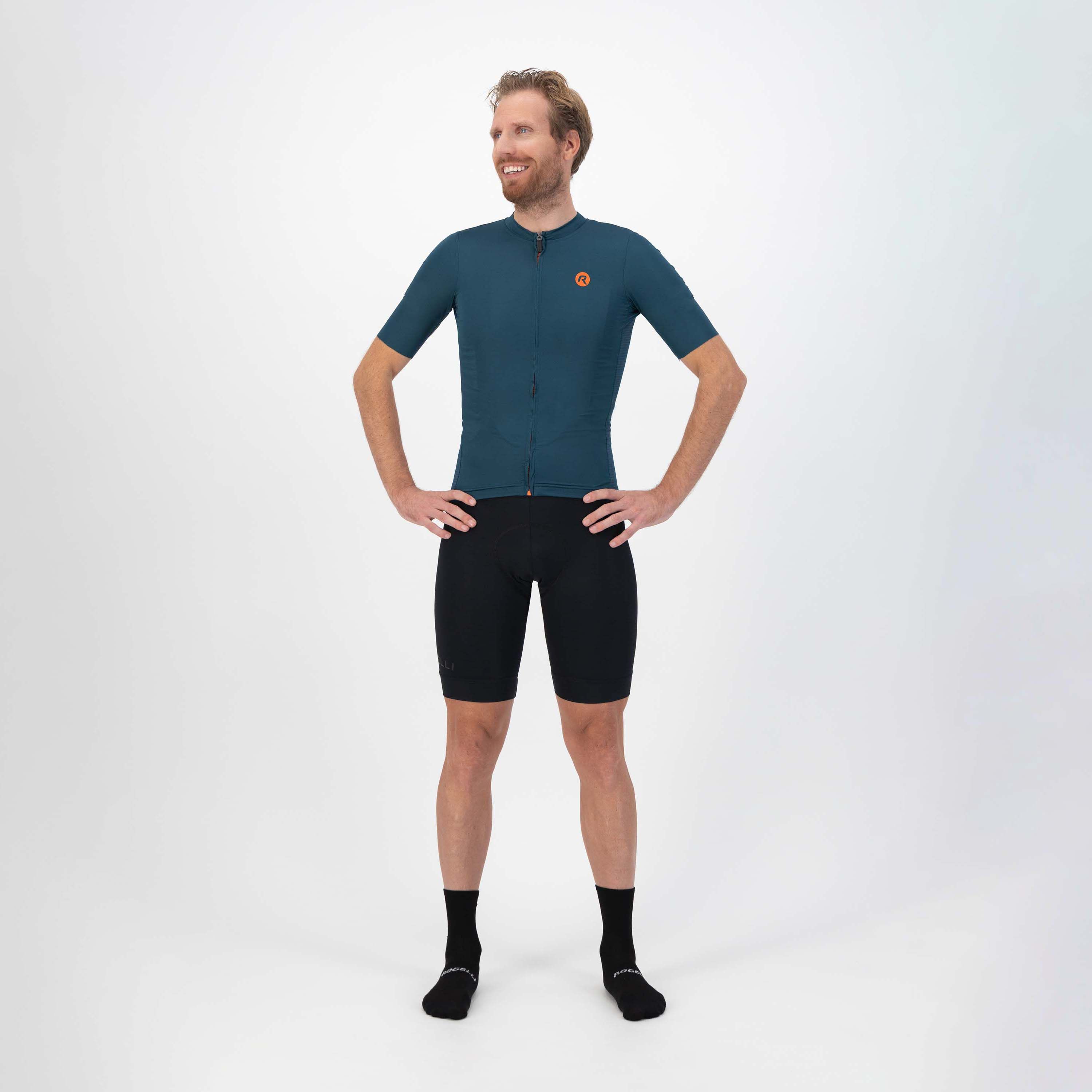 Rogelli Distance Blau/Orange Herren Radtrikot Kurzarm