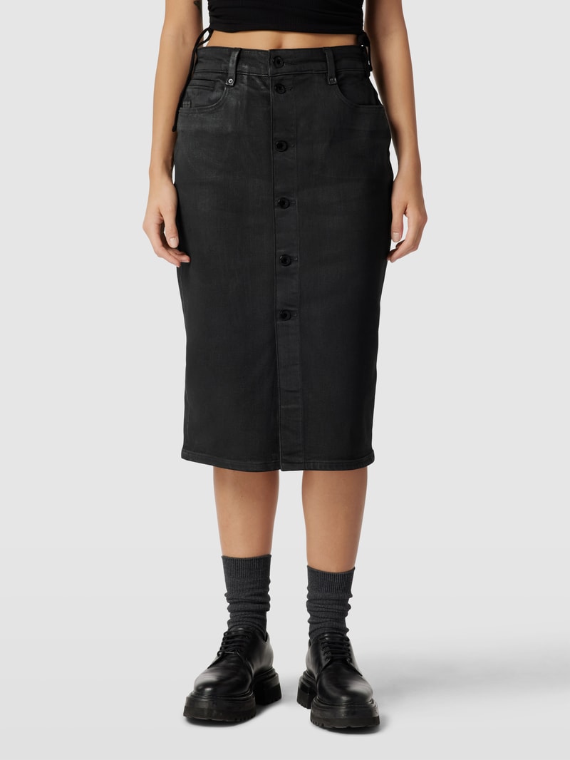 Jeansrock mit Knopfleiste Modell 'Noxer' in schwarz