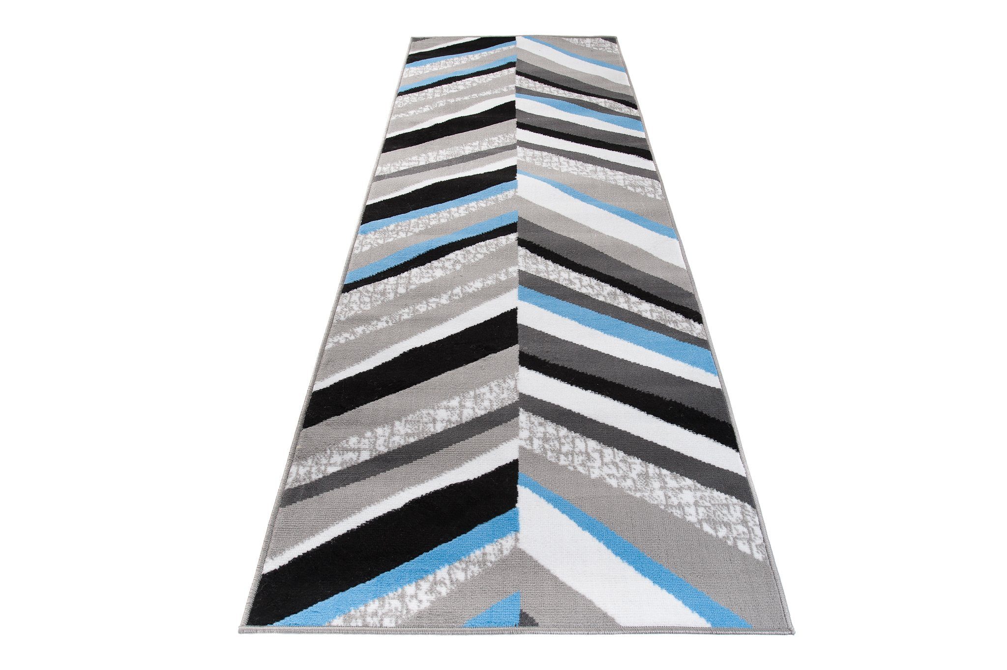 Läufer Läufer Flurläufer Modern für Vorzimmer 70 cm Breit Grau Blau, Mazovia, 70 x 100 cm, Kurzflor, Meterware, Höhe 8 mm, Kurzflor - niedrige Florhöhe