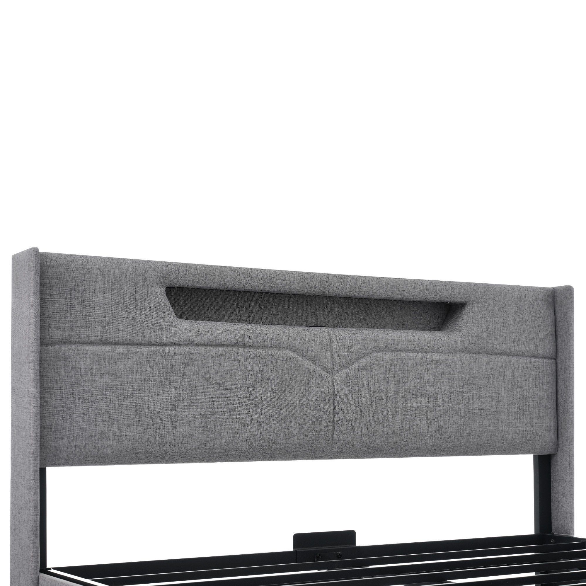 REDOM Polsterbett LED Doppelbett mit USB Typ C Ladefunktion, 140 x 200 cm, ohne-Matratze