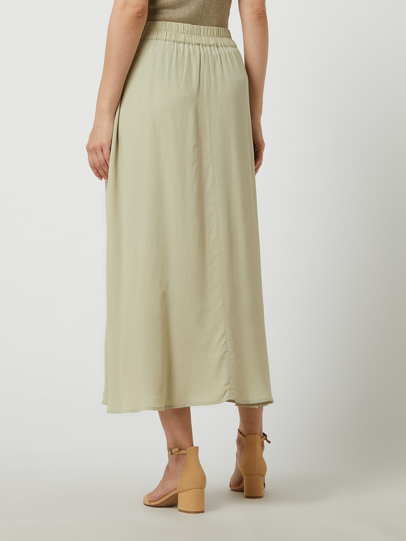 Midirock aus Viskose in beige
