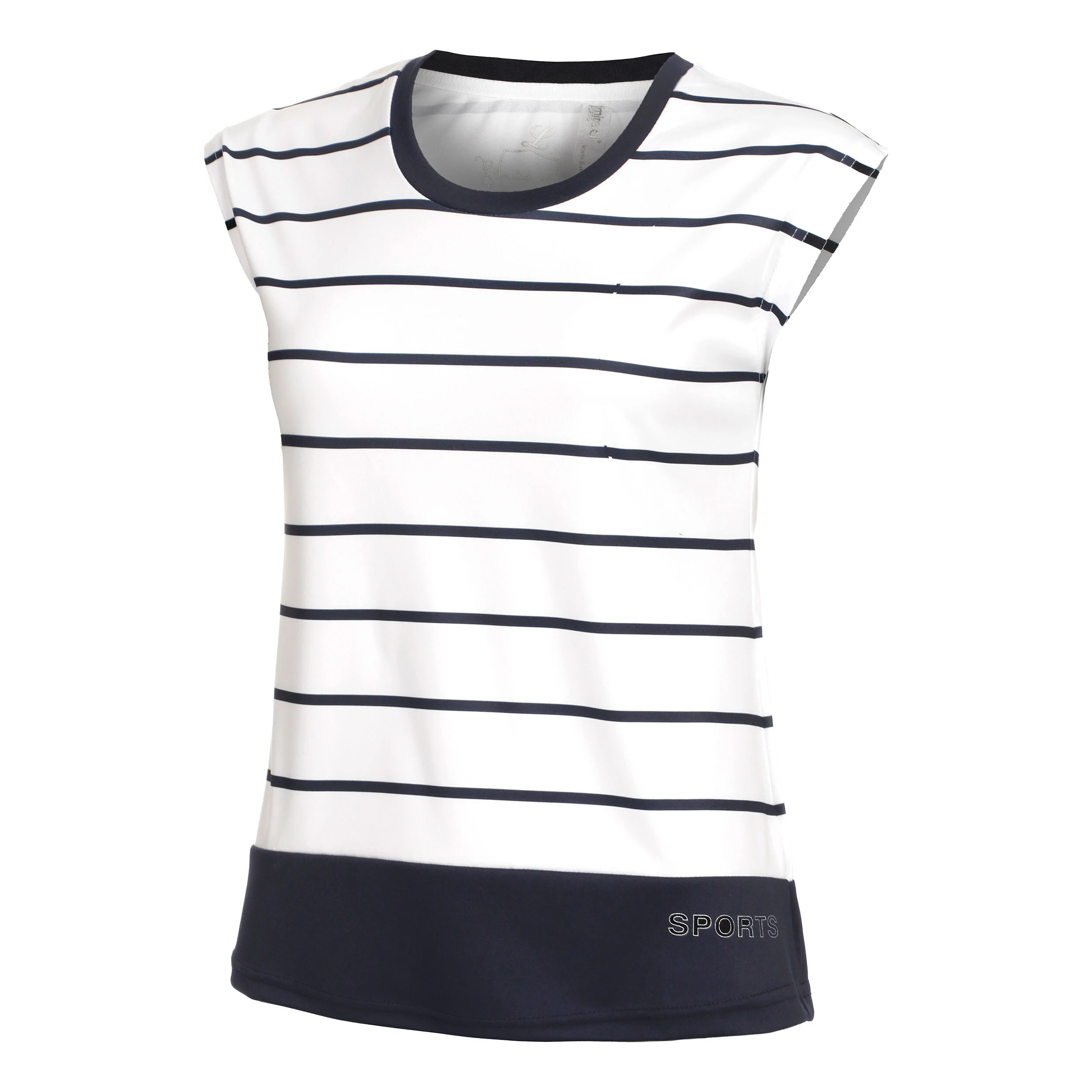 T-Shirt Damen - Weiß, Dunkelblau