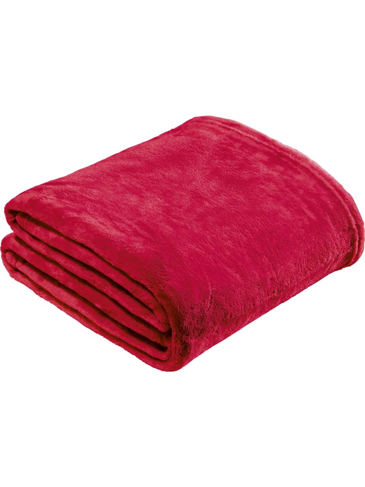 REDBEST Fleece, Microfaser Wohndecke Amarillo in rot günstig kaufen 150 x 200 cm