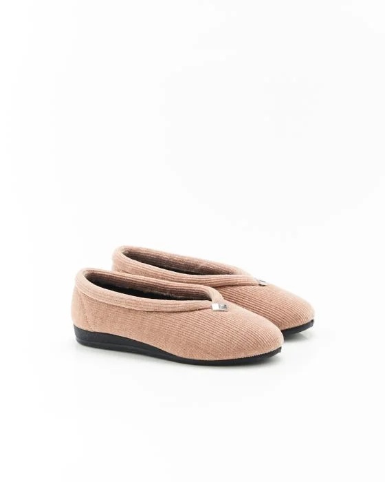 Ballerines d'intérieur velours finement côtelé