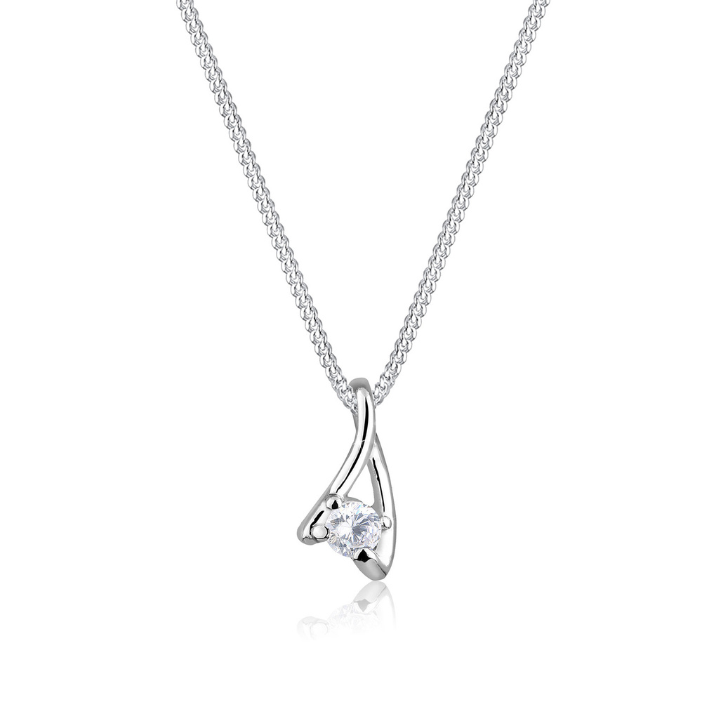 Elli Elli Collier Femme Pendentif Classique avec des Cristaux de Zircone Cubique en Ar collier