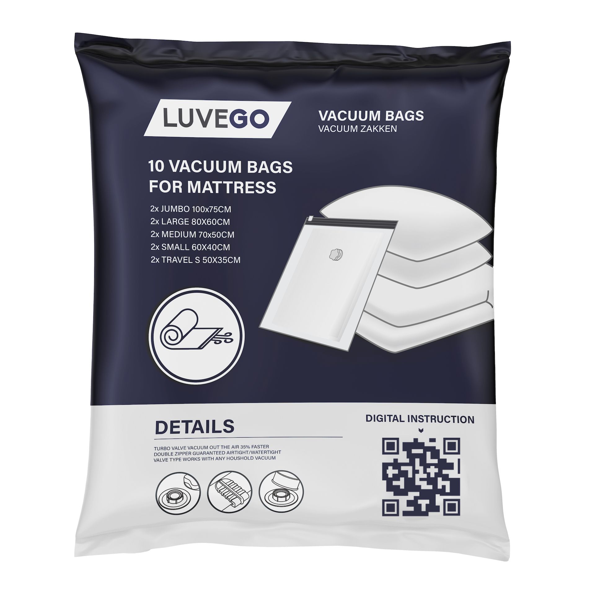 Luvego Set von 10 Vakuumbeutel
