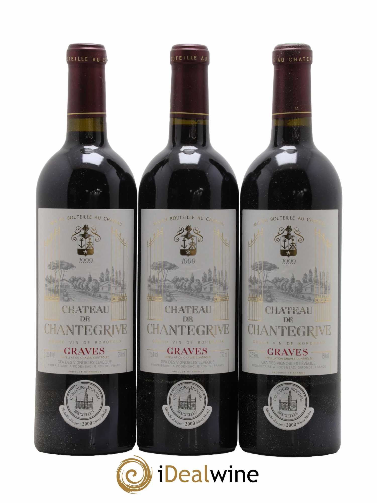 Château de Chantegrive  1999 - Lot de 12 Bouteilles