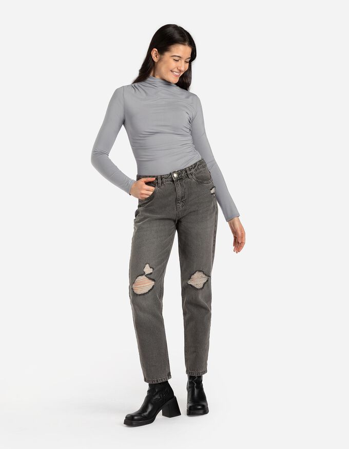 Langarmshirt - Mockneck