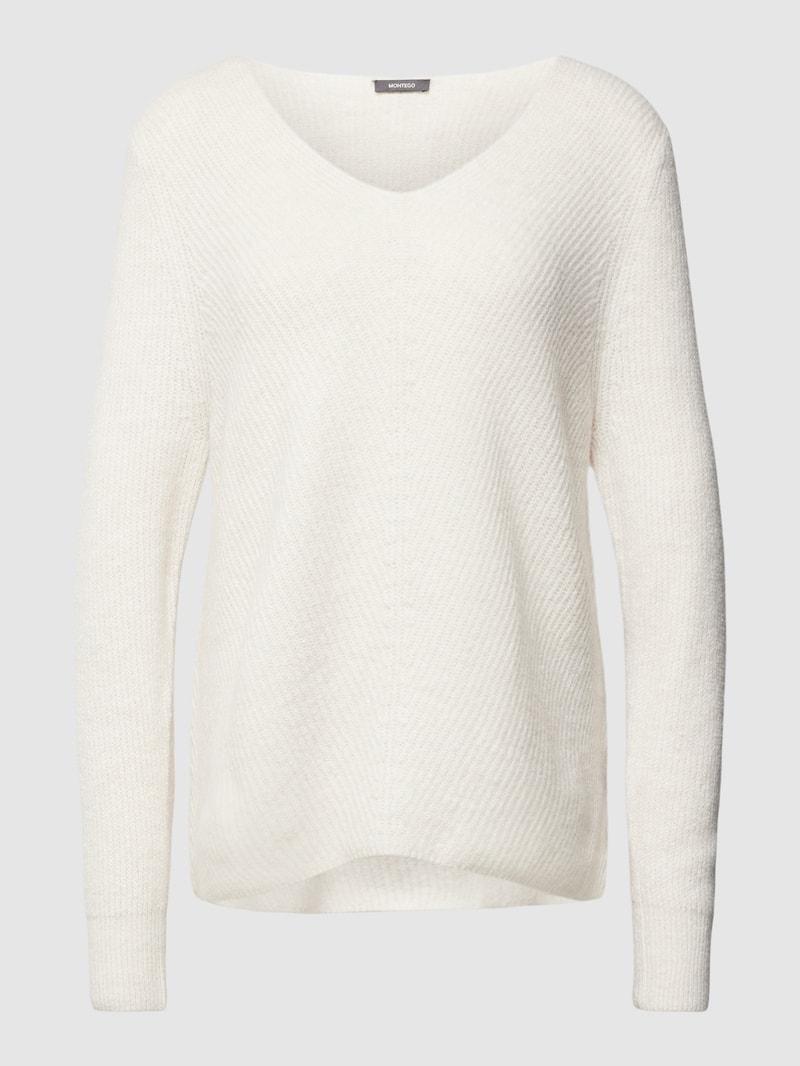 Strickpullover mit U-Boot-Ausschnitt in flieder