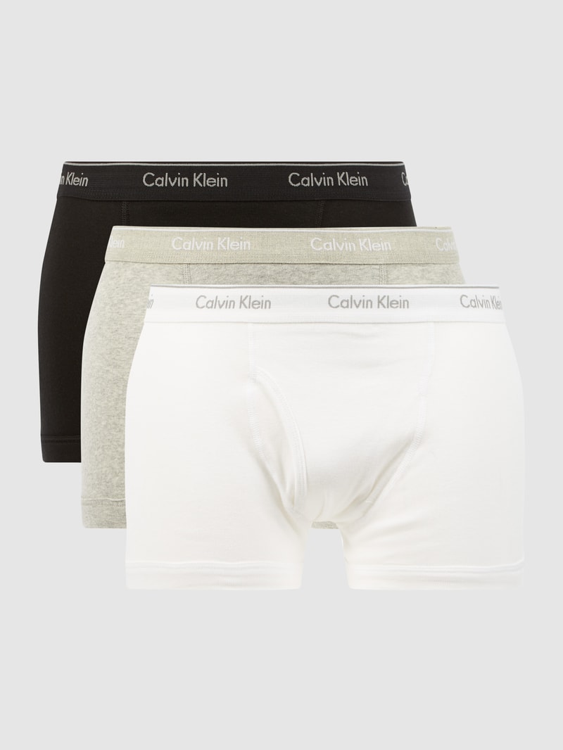 Classic Fit Trunks aus Baumwolle im 3er-Pack in mittelgrau meliert