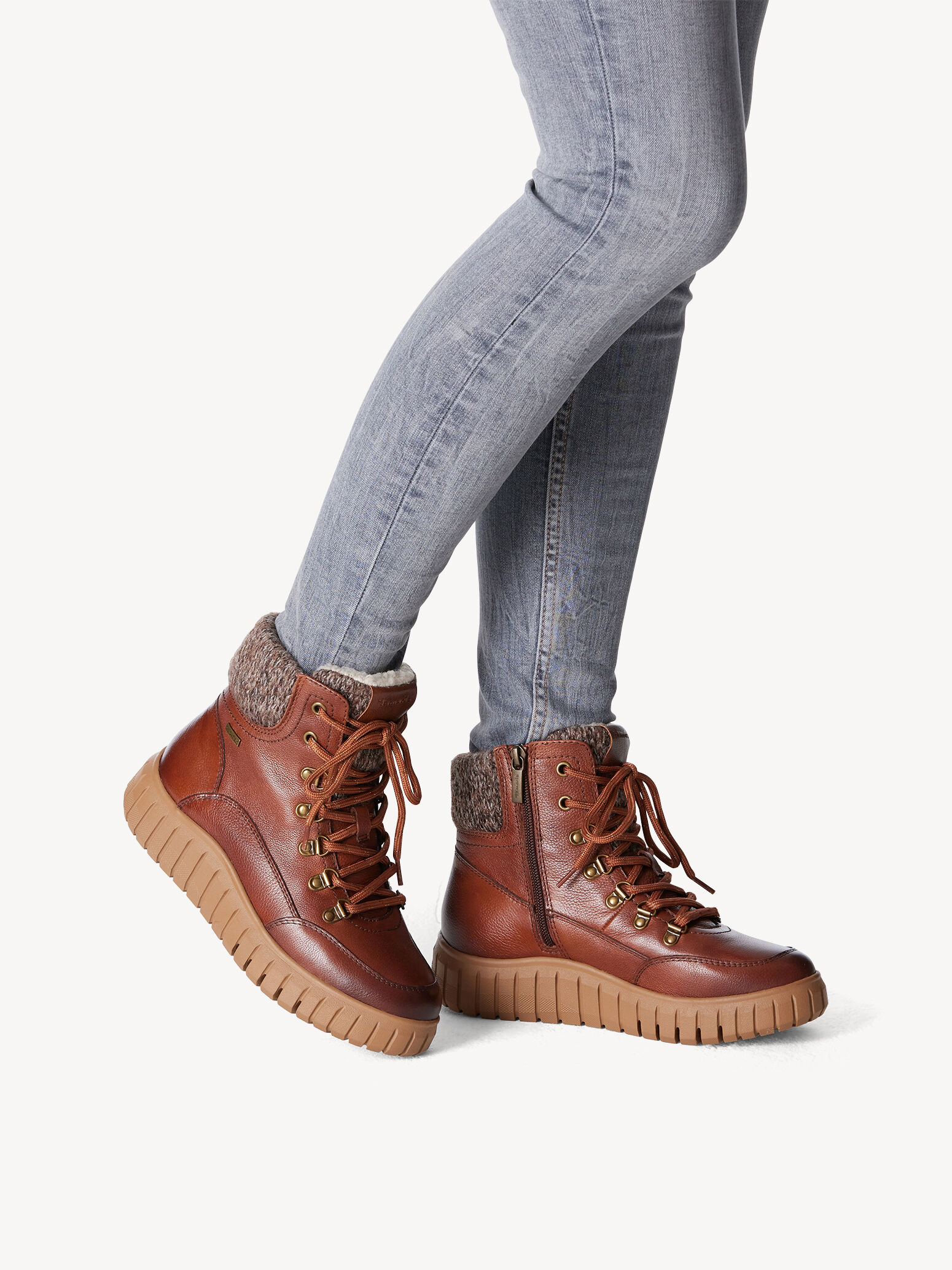 Bottine en cuir - marron