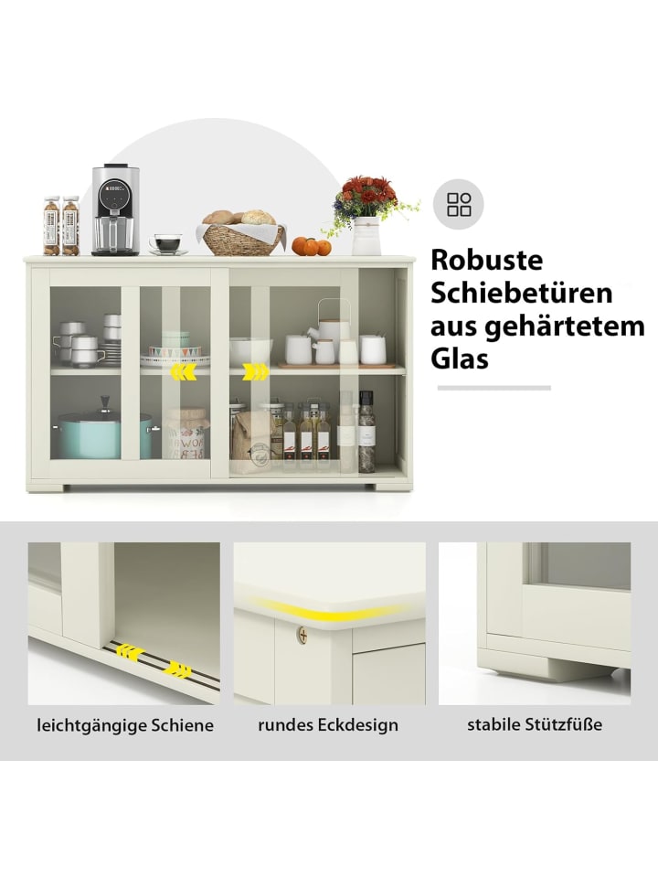 COSTWAY Sideboard in Creme günstig kaufen onesize