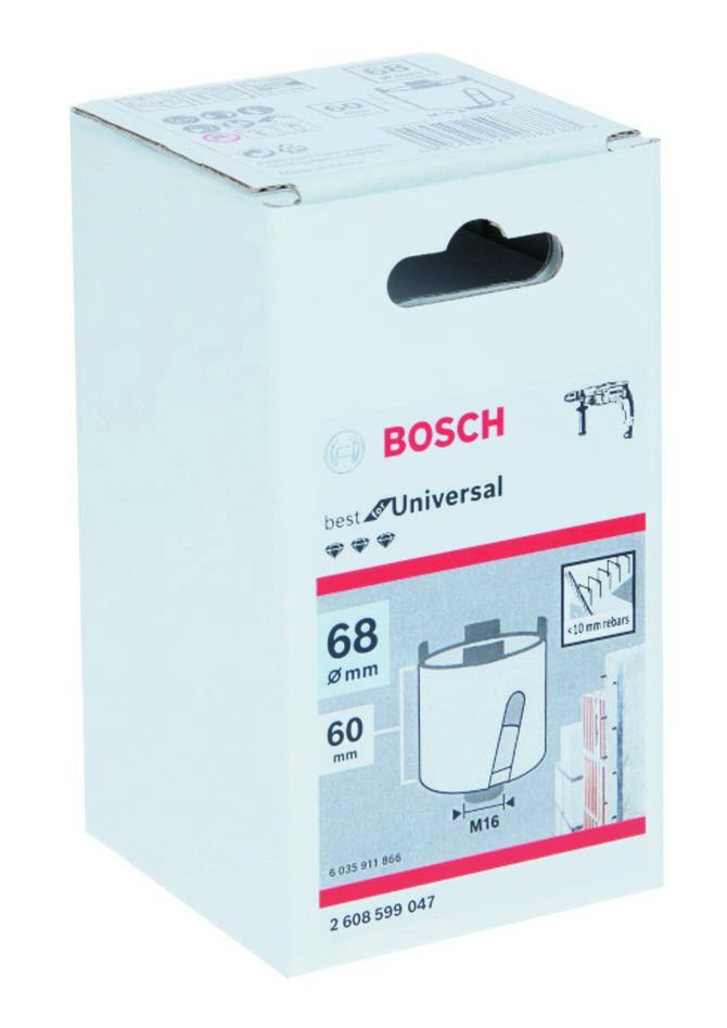 Bosch Blue Accessories 2608599047 Diamond drill bit for sockets 68 mm, 60 mm, 4 segments, 10 mm
