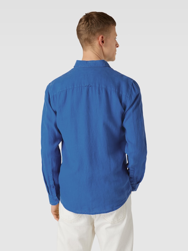 Freizeithemd mit Label-Stitching in royalblau