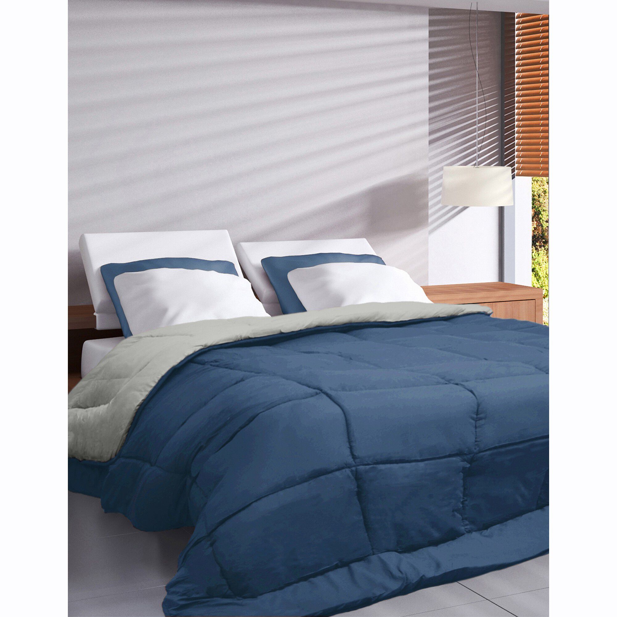 Couette unie douceur microfibre réversible 400g/m²
