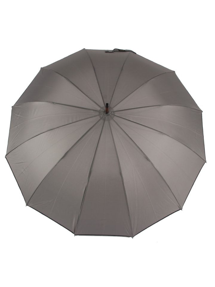 COFI 1453 Stockregenschirm Stockschirm Regenschirm Holzgriff mit Fiberglasstange in Grau günstig kaufen onesize