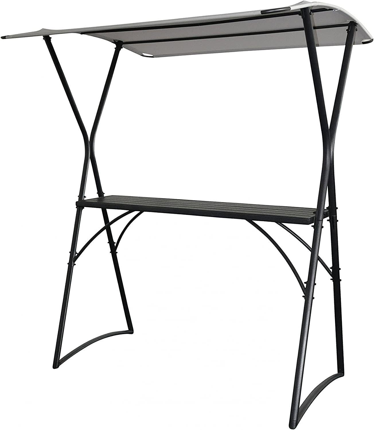 Leco Stehtisch Gartenbar Outdoor Theke Bar Hochtisch (1 Bartisch mit Sonnendach), Tisch aus hochwertigem und pflegeleichtem Nonwood