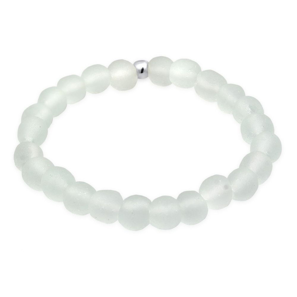 Elli Elli Bracelet Femmes tendance basique avec perles de verre blanc en argent sterli Bracelet