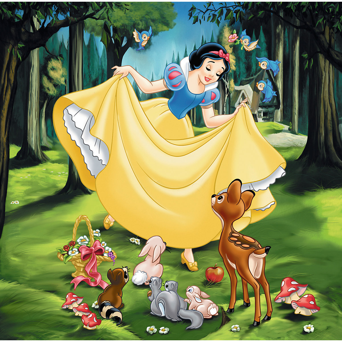3er Set Puzzle, je 49 Teile, 21x21 cm, Schneewittchen, Arielle und Cinderella