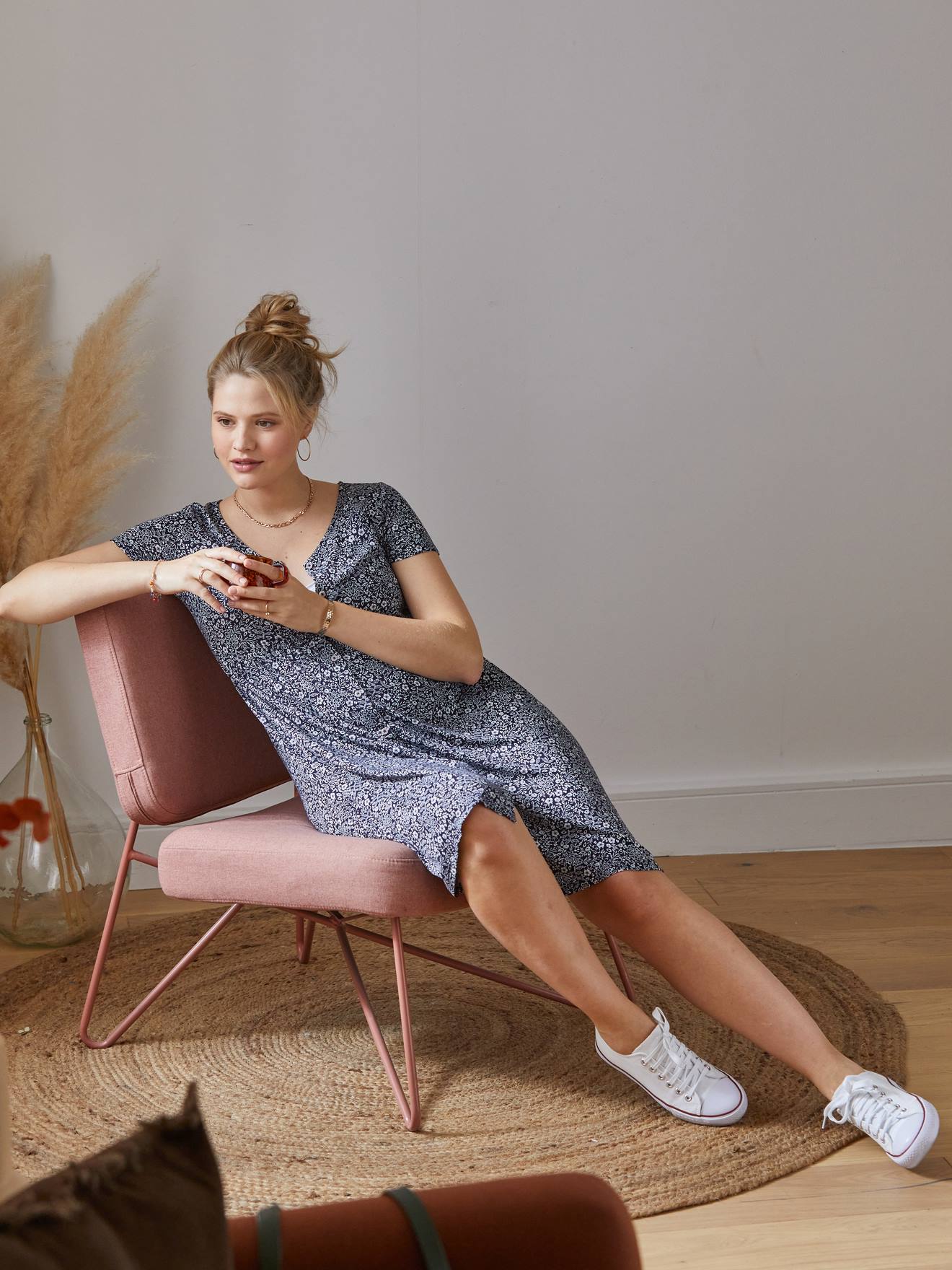 Robe fluide évolutive grossesse et d'allaitement noir