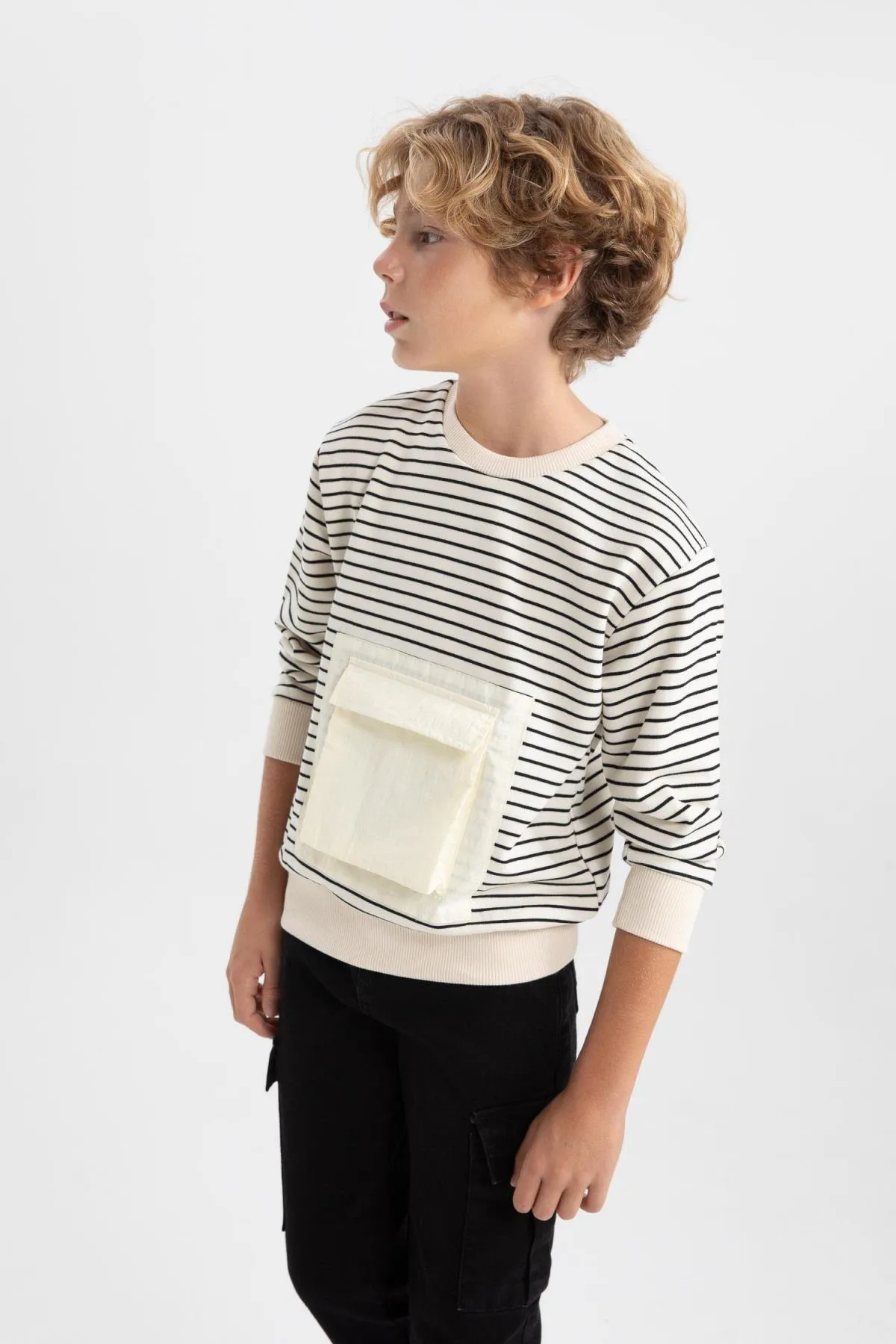DeFacto  Gestreiftes Rundhals-Sweatshirt für Jungen