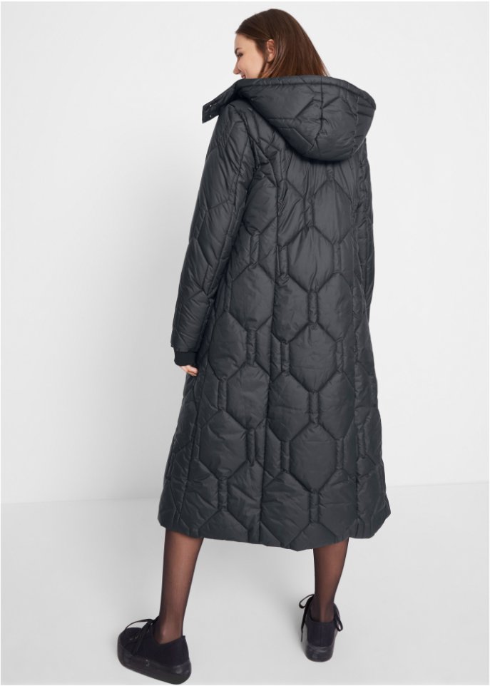 Steppmantel mit Diamanten-Steppung, lang