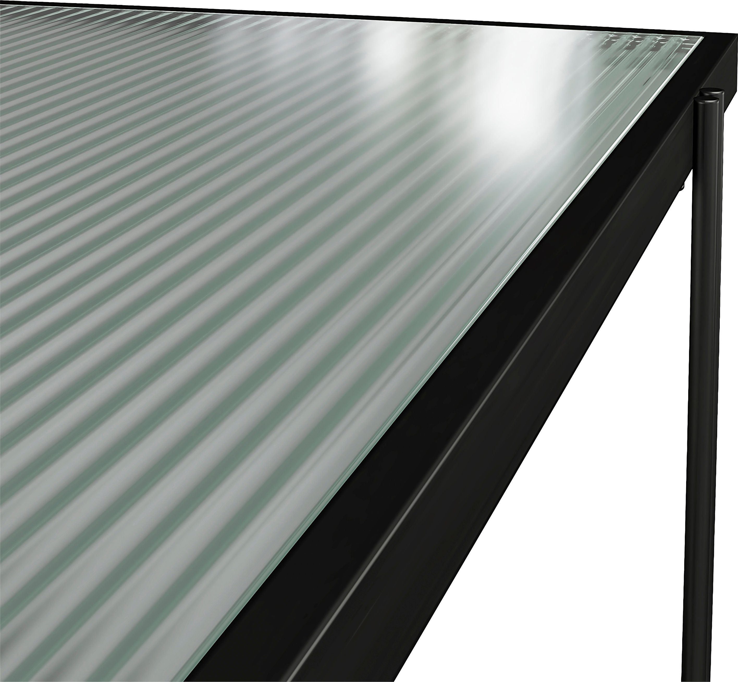 Dorel Home Aktenregal Wainwright, 1-tlg., Oberboden aus Glas, Breite 79,5 cm, Höhe 117 cm, Metallregal