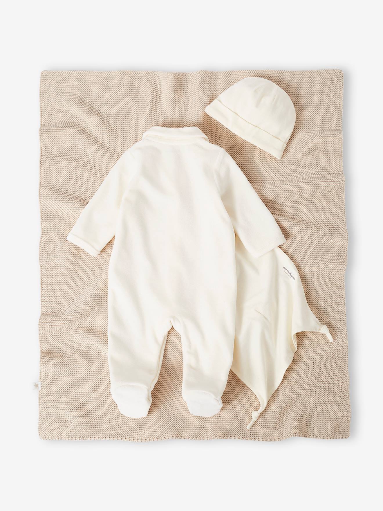 Vertbaudet 4-teiliges Baby-Geschenkset Oeko-Tex, personalisierbar - wollweiß