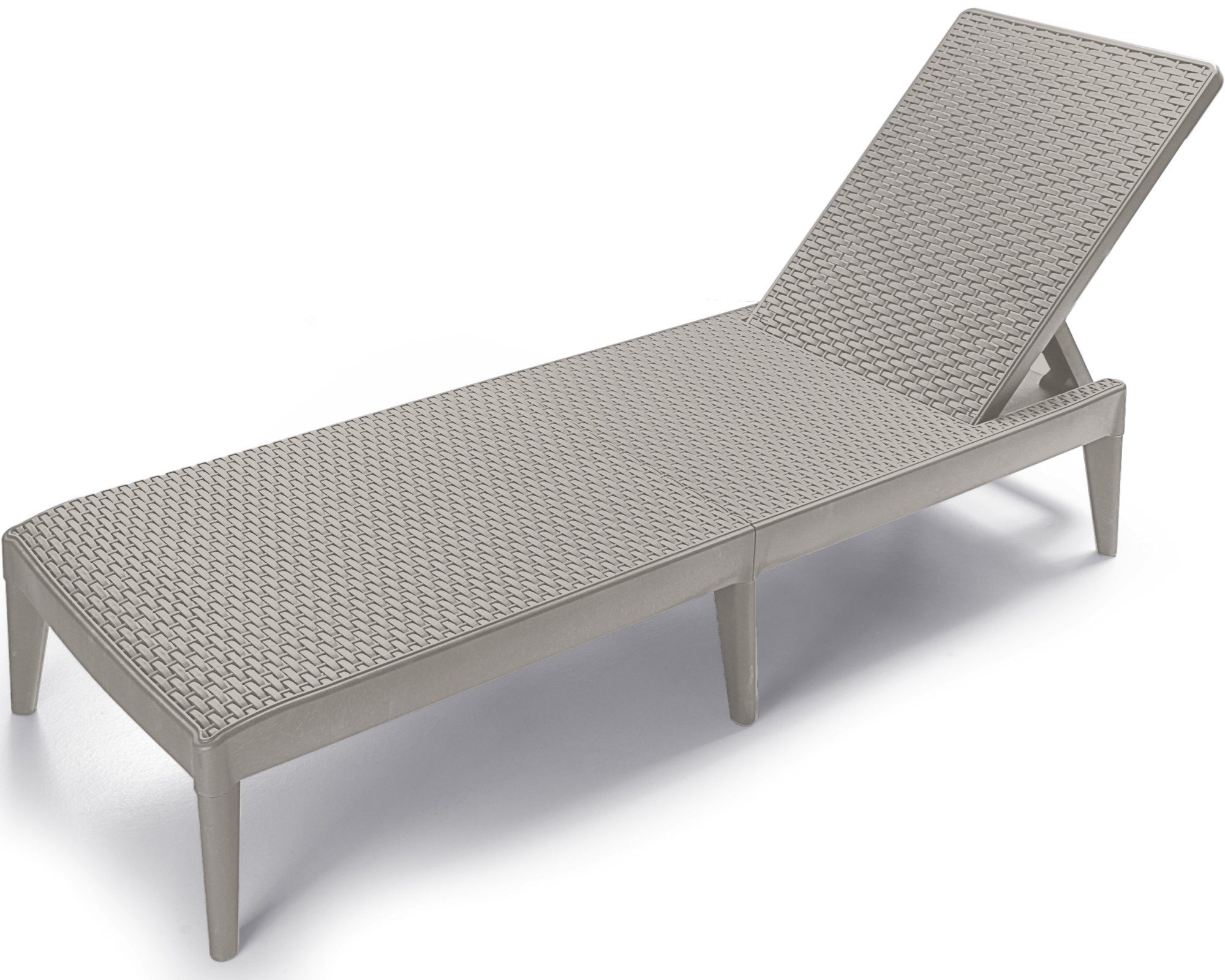 ONDIS24 Gartenliege Numana Sonnenliege mit 4-fach verstellbarer Rückenlehne, in Rattan-Optik, UV-beständig, witterungsbeständig, wetterfest