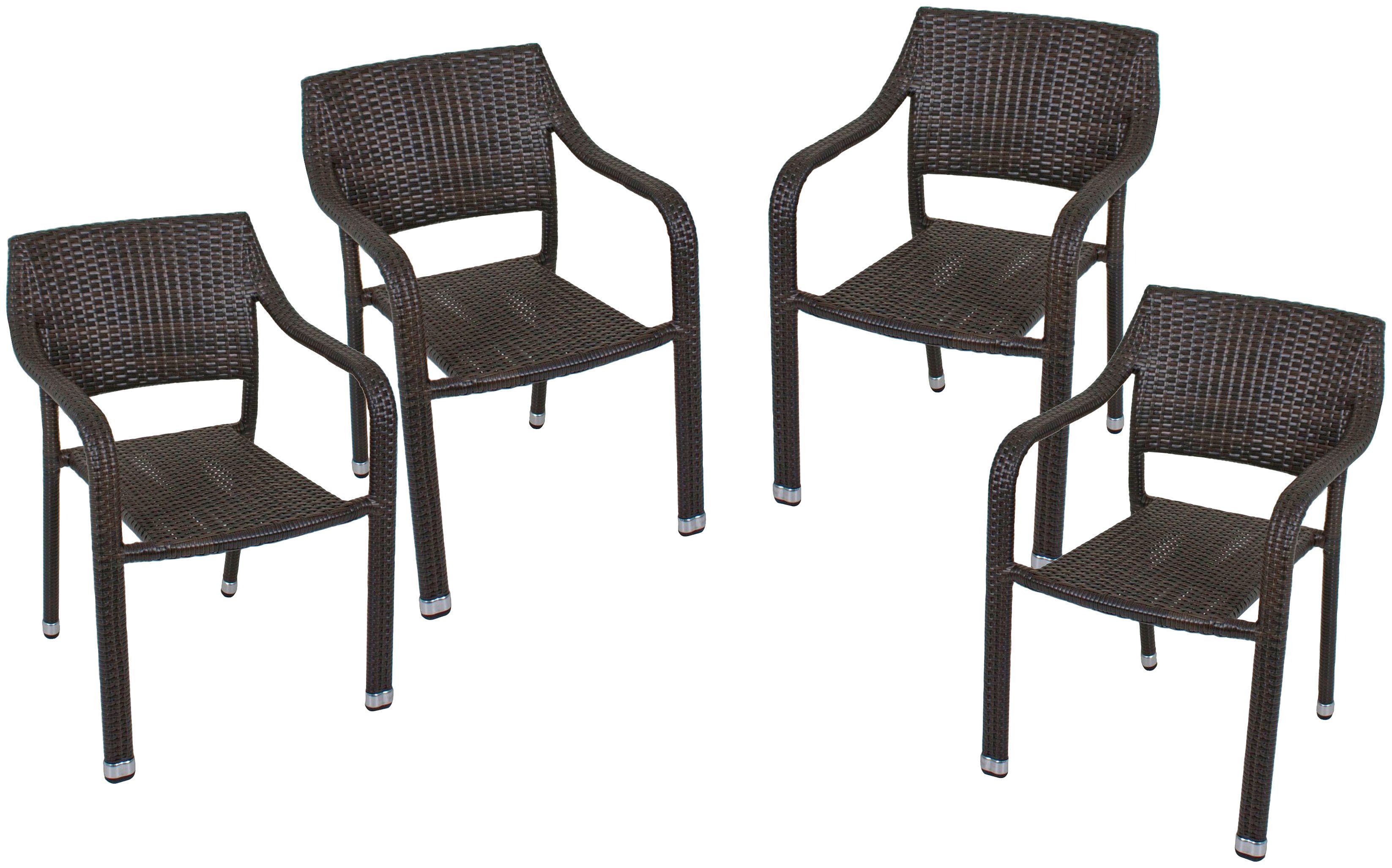Garden Pleasure Stapelstuhl CHARLESTON (Set, 4 St), 4er Set, aus Aluminium, auch für die Gastronomie geeignet