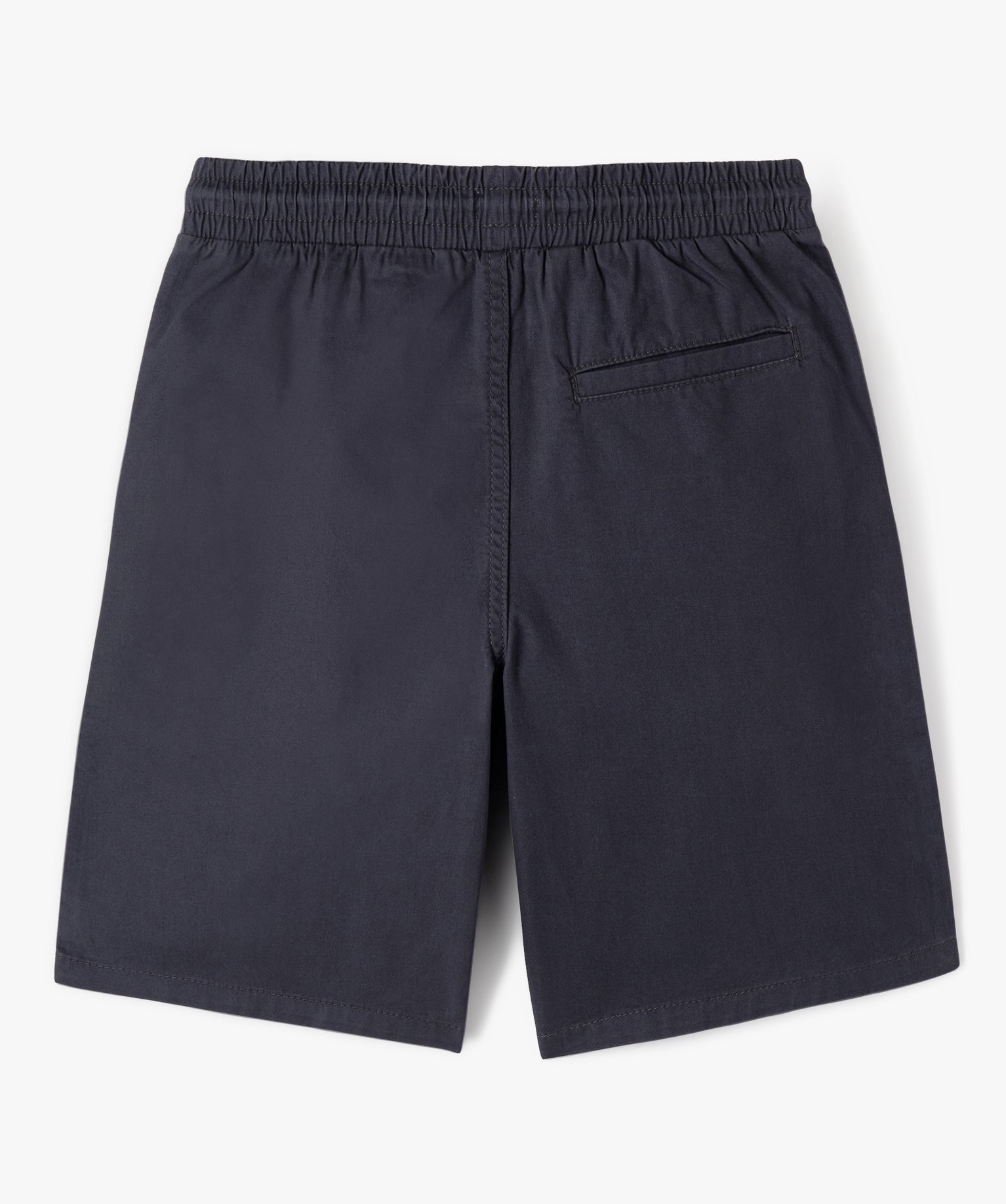 Bermuda Garçon en coton avec ceinture élastique gris fonce | GEMO