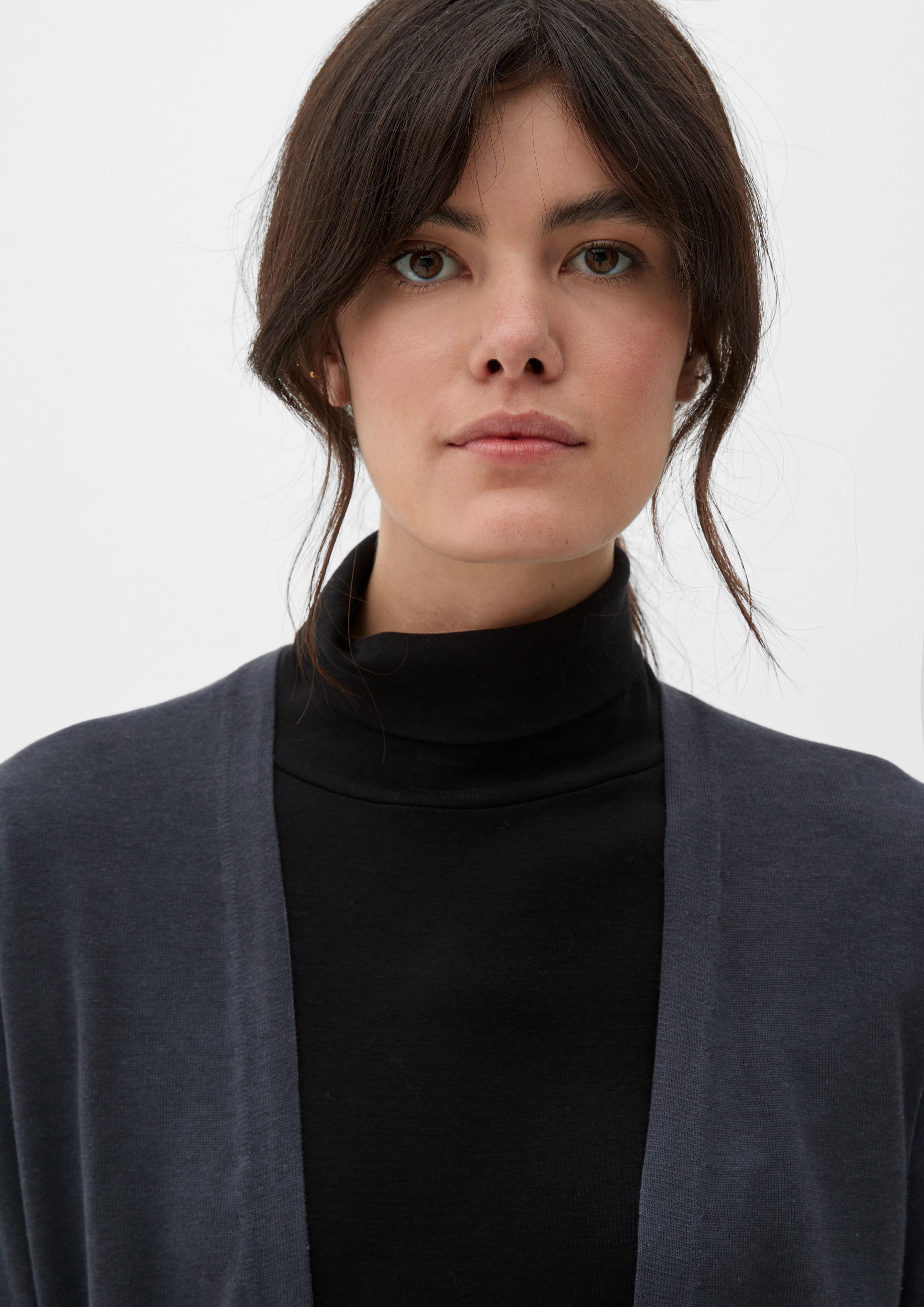 Strickjacke mit Rippblenden  2125616-9855