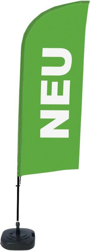 SHOWDOWN Strandflagge Neu Windform Grün 330 x 89 cm Einzel Aluminium