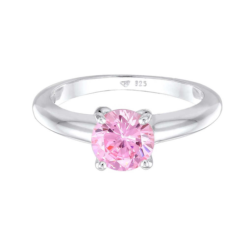 Elli Elli Bague Femmes Solitaire Classique avec cristal de zirconium en argent sterlin Bague