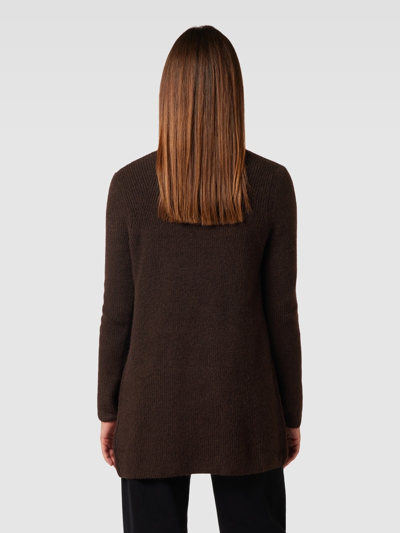 Cardigan mit Eingrifftaschen in dunkelbraun
