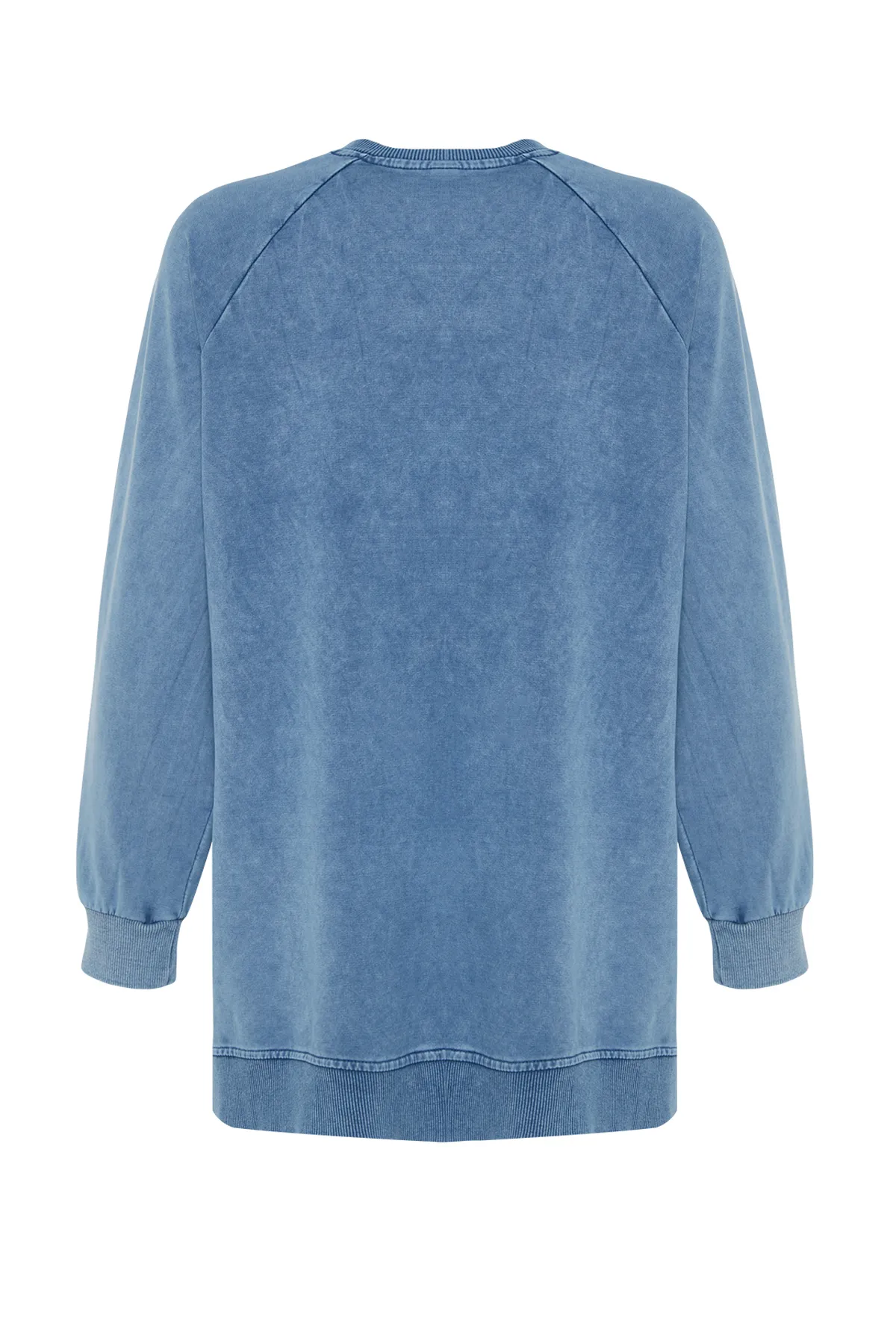 Trendyol Modest  Blau gewaschenes Strick-Sweatshirt TCTSS23TW00062