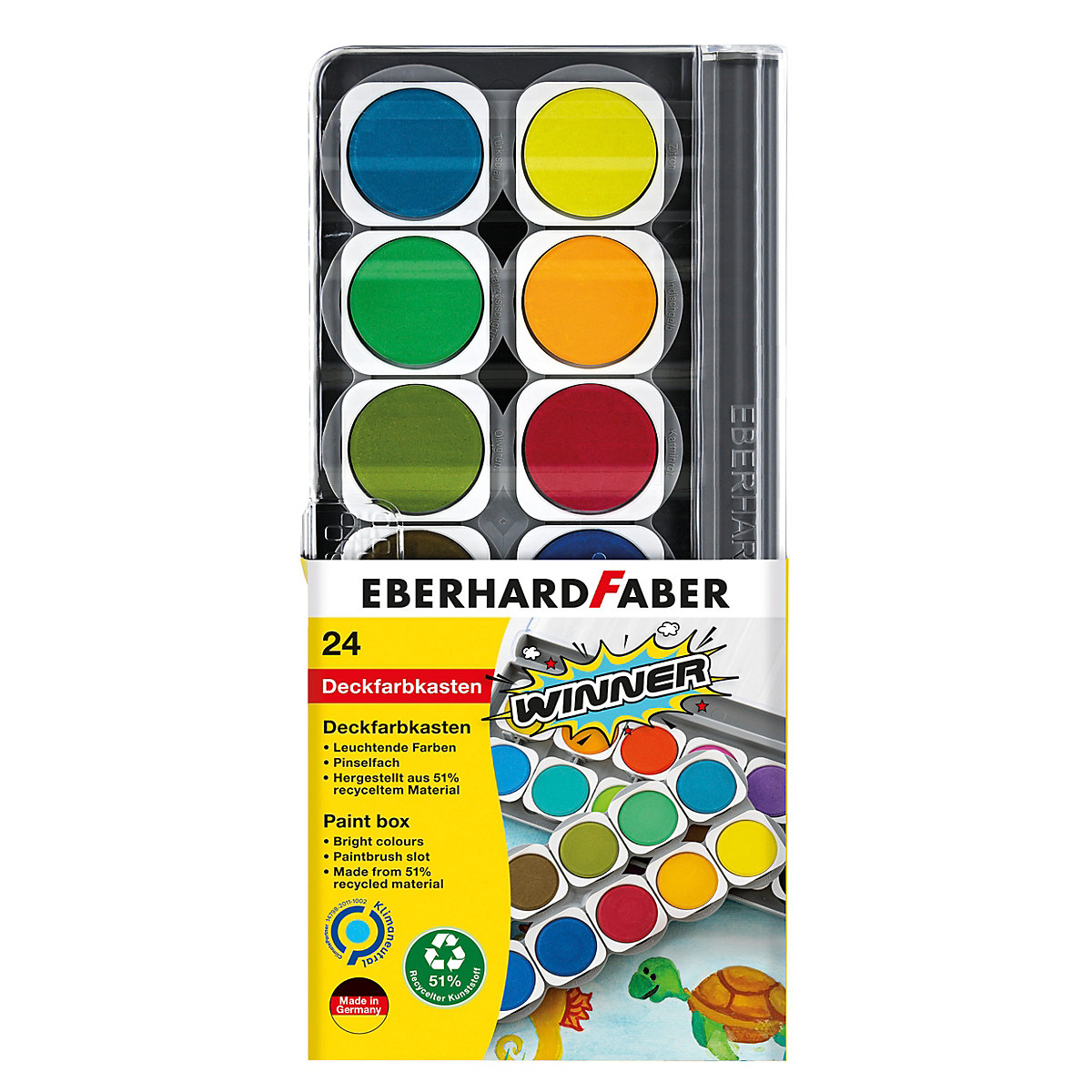 Deckfarbkasten Winner, 24 Farben, inkl. Deckweiß