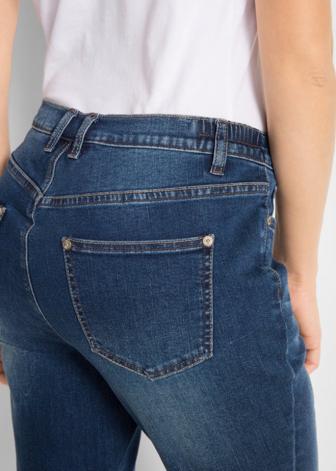 Stretch-Boyfriend-Jeans mit Bequembund